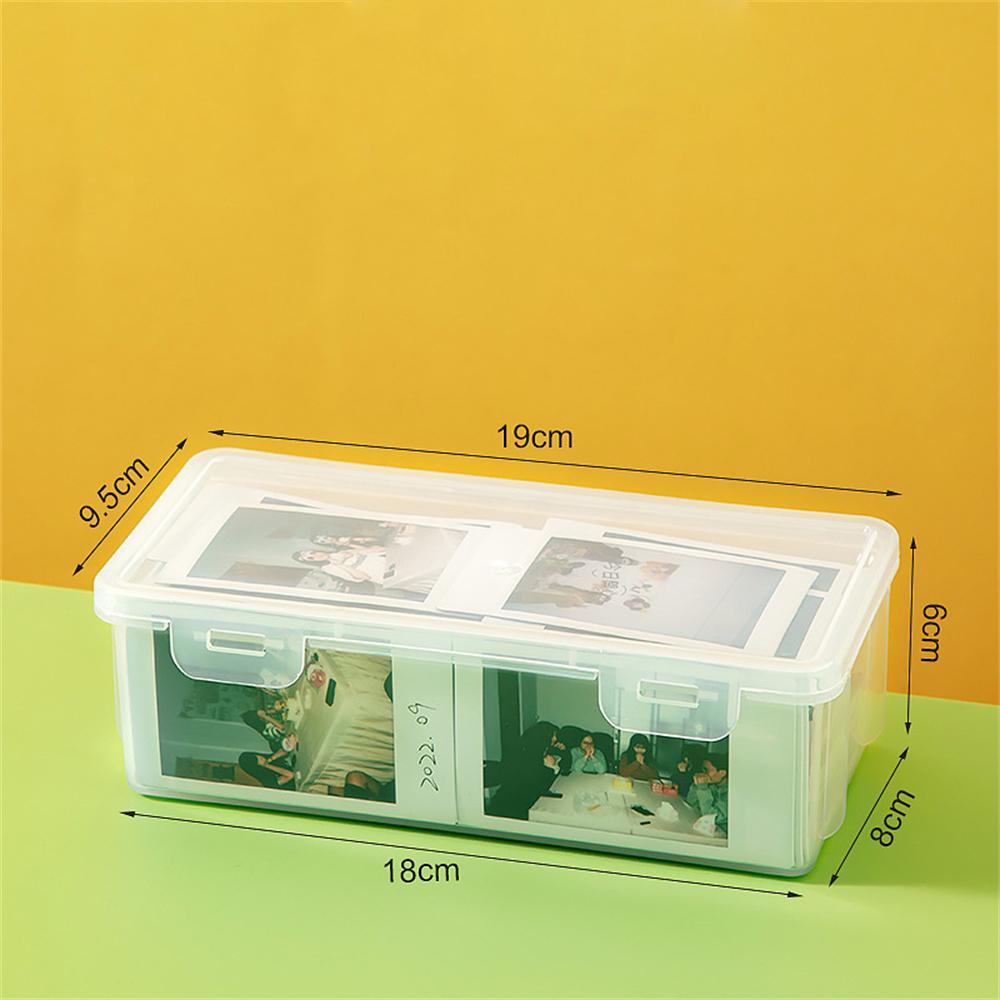 Photo Storage Box Rectangular Desktop Box Card Organizer Plastic Transparent Case For Photography Enthusiasts Desktop Postcard