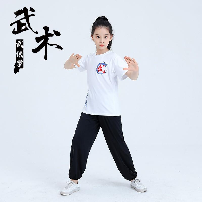 Kids Breathable Cotton Cycling Jersey Set Martial Arts Training Performance Uniform