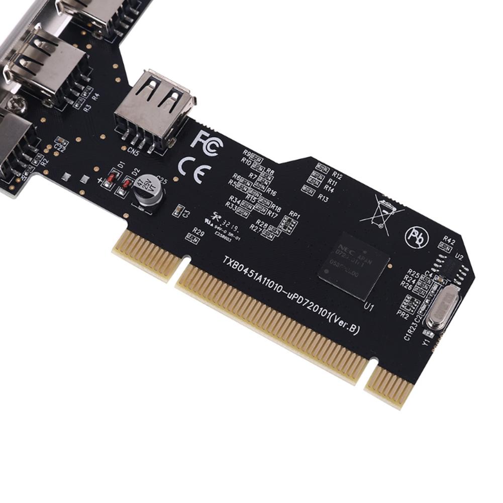 5 Ports USB 2.0 PCI Hub Controller Expansion Card 480Mbps Internal USB 2.0 PCI Card Desktop Converter Card NEC720101 Chipset
