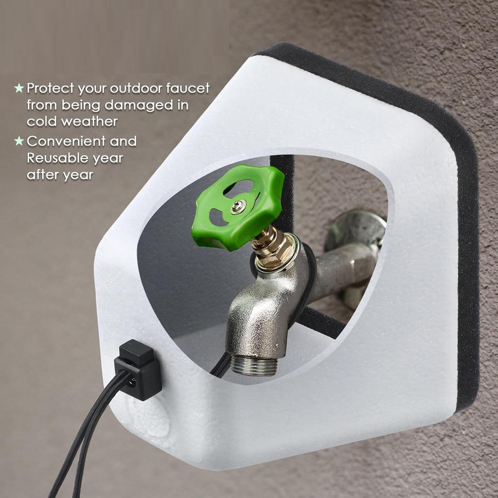 Pack of 3 Outdoor Faucet Covers for Winter Freeze Protection Insulated Foam Lid to Fit Most Spigot Valves and Sprinklers