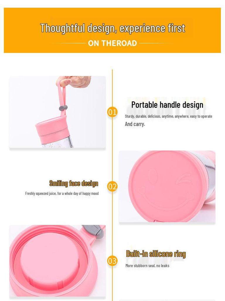 Compact USB-Chargeable Wireless Juicer Cup for Home Use