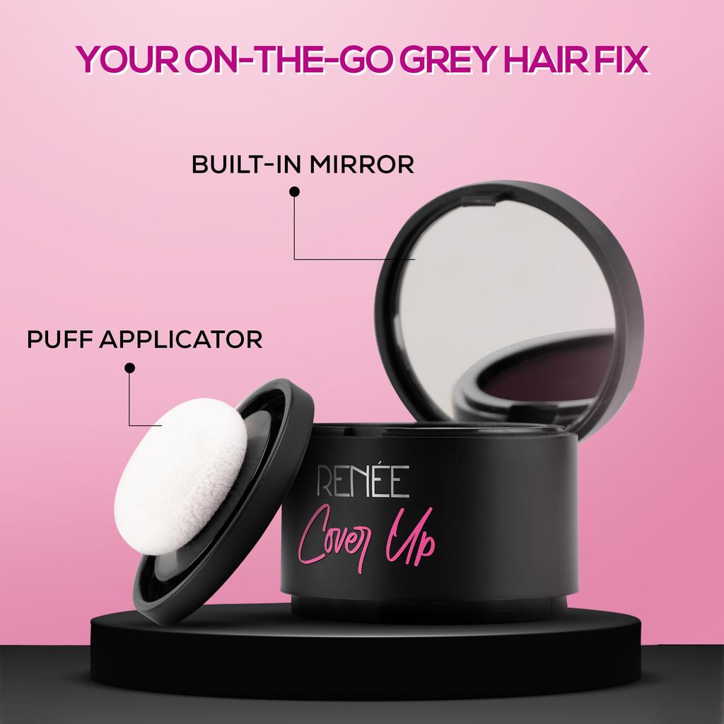 RENEE Cover-Up Hair Powder - Brown | Covers Grey Roots & Bald Spots Instantly | Highly Pigmented, Fuller & Denser Look | Long-Lasting | Matte Finis