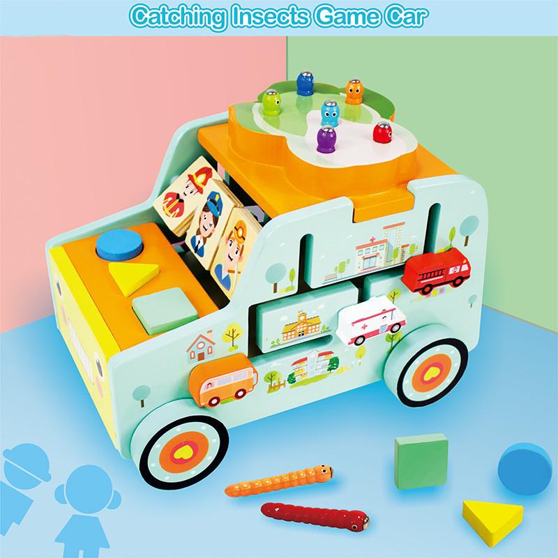 Wooden Car Fishing Learning Toy For Early Education Cognitive Skills Development