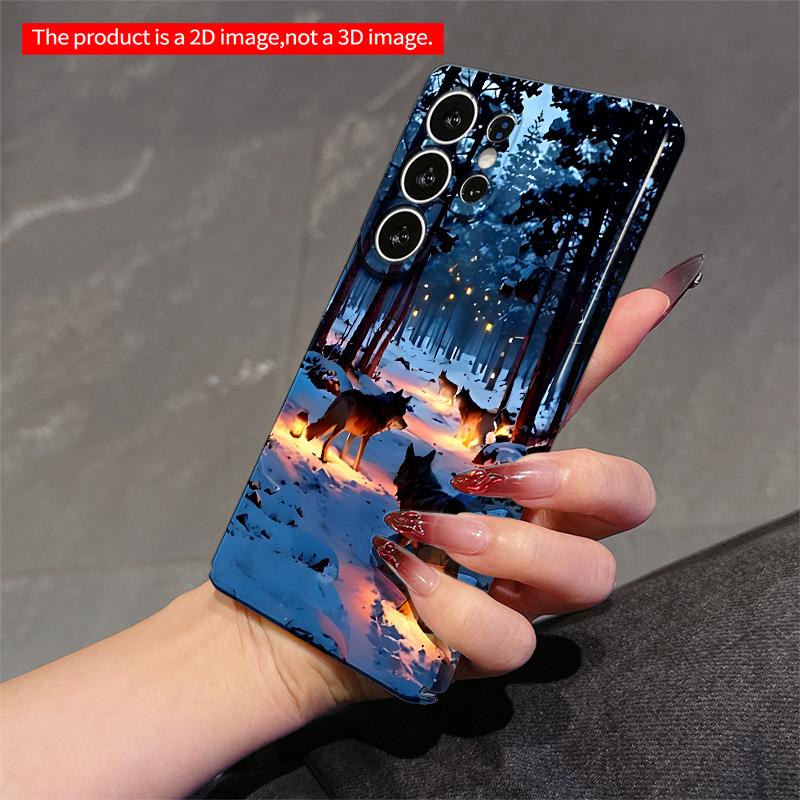 2DFlat Samsung Phone Case Winter Wolves Lantern Path Applicable To Galaxy S23 S24 S25ULTRA S26 A12 A14 A15 A16 A54 A55