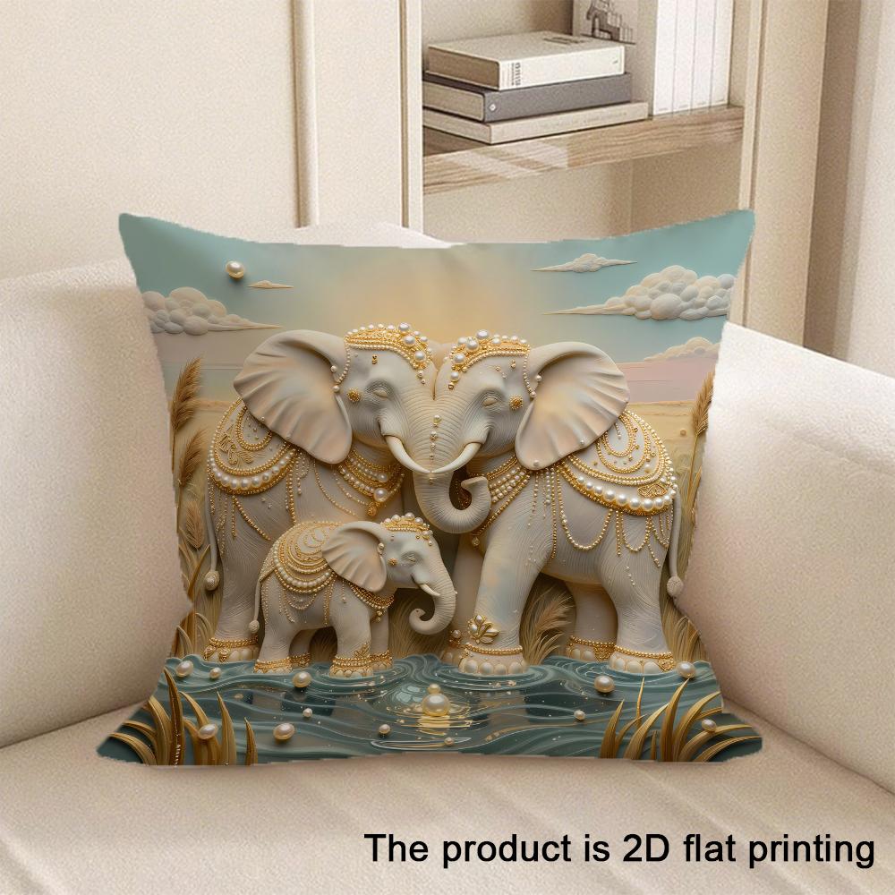 1pc 2D Flat Printed Animal Patterned Pillowcases Sofa Cushion Cover Home Bedroom Room Decoration