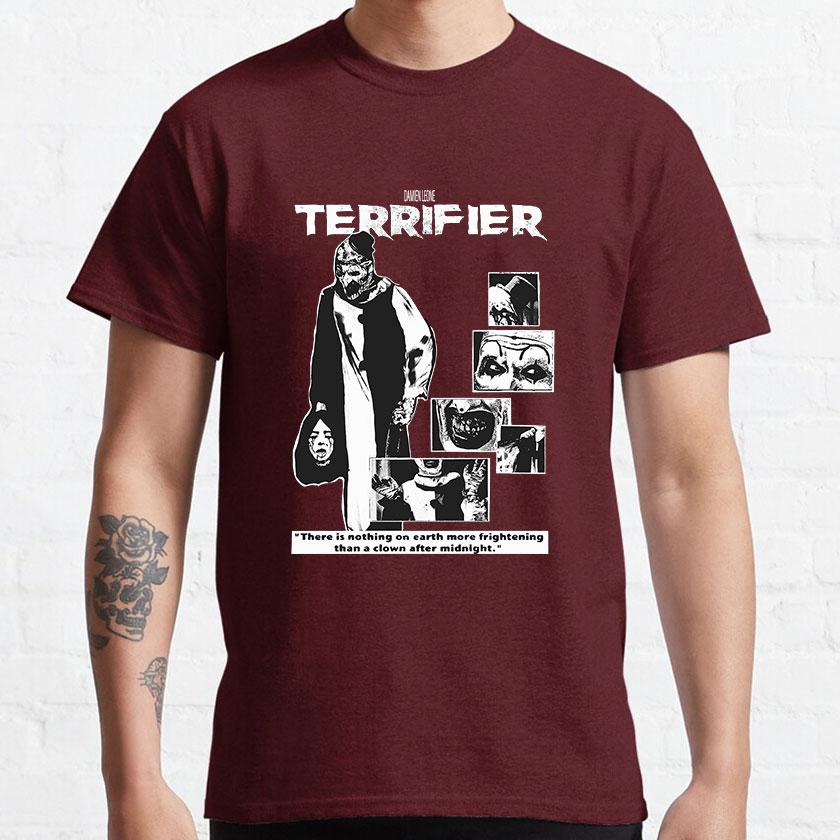 The Clown Art horror movie terrifier 2 slasher film scary halloween scream film killer clown 100 cotton printed t shirt for Unisex
