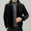 Gold Nerz Samtmantel Verbundfell Einteilige Jacke Herren Mittleren Alters Papa Kleidung Winter Imitation Nerz Nerz Samtmantel
