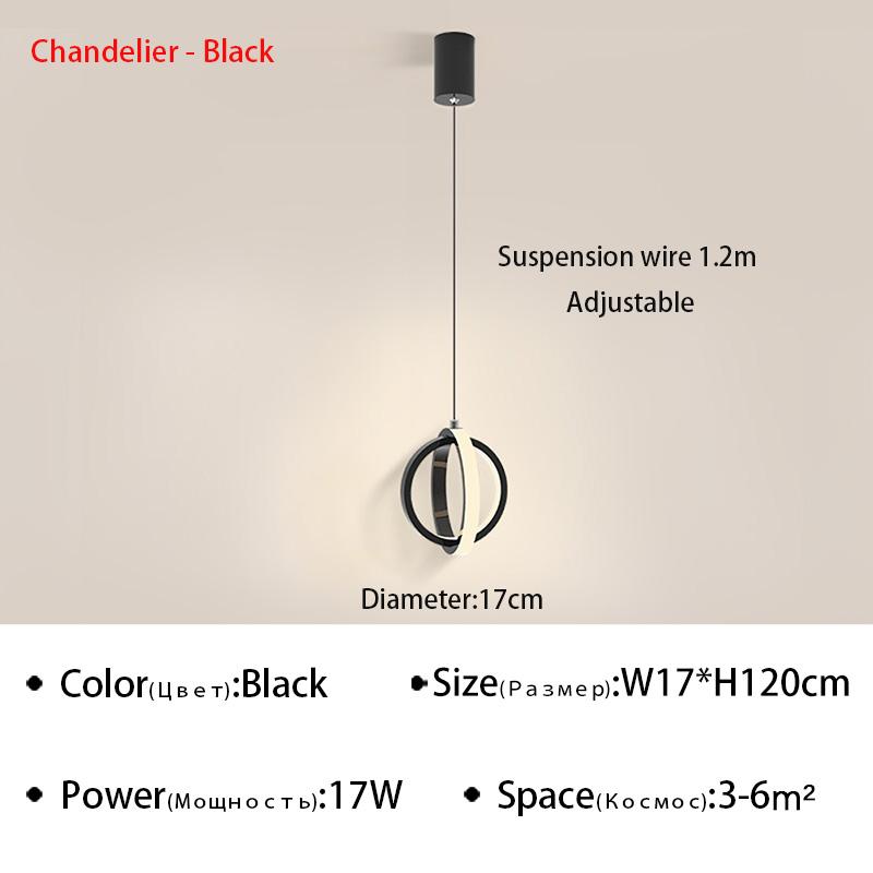 Lampă modernă cu pandantiv cu LED Lampă creativă Dormitor Lampă suspendată de noptieră Studiu Sufragerie Candelabru de interior Dispozitiv de perete