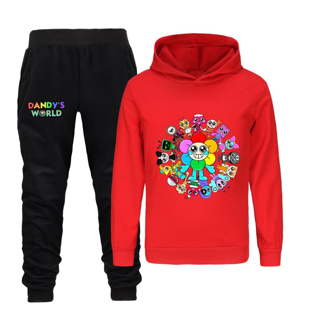 Dandys World Conjunto de Ropa para Niños Ropa Infantil de Dibujos Animados Sudadera con Capucha+Pantalón Conjunto de 2 Piezas Niños Pequeños Niñas Chándal Niños