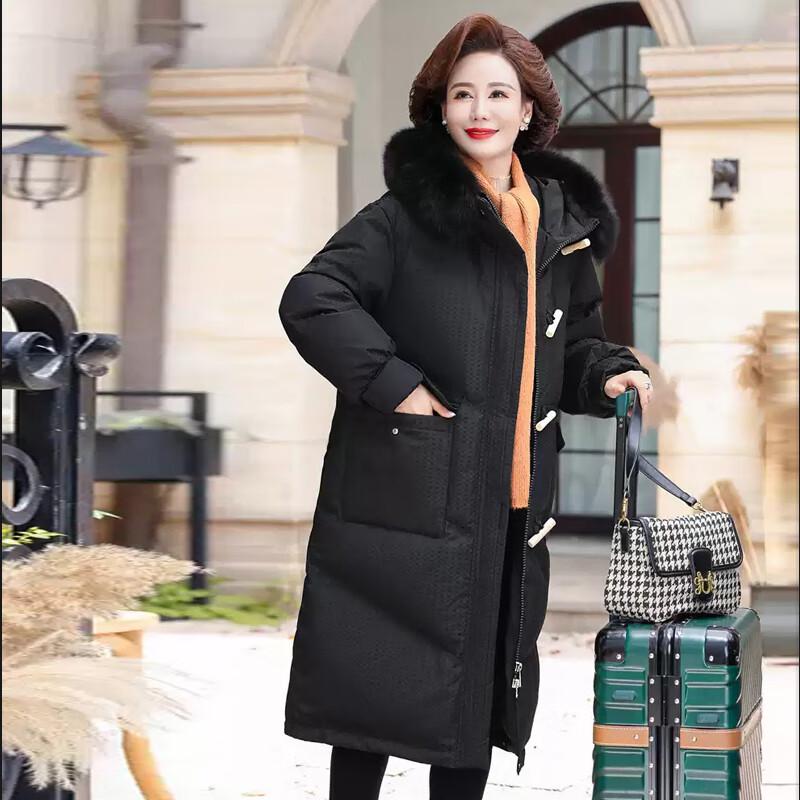 YAYA Women's Mid-length Hooded Thickened Down Jacket