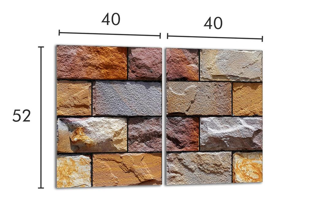Szklana płyta ochronna na kuchenkę 2x40x52 Cegła