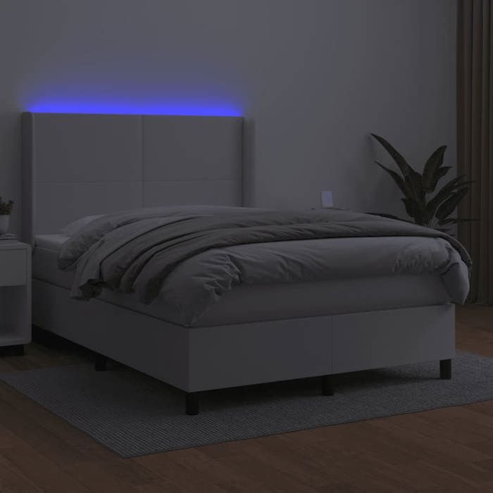 VidaXL Sommier à Lattes de Lit avec Matelas et LED, Lit Rembourré, Lit Double, Lit Adulte de Chambre à Coucher Intérieur, 3139260