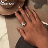 BAMOER White Gold Plated Fishtail Pearl Ring, 925 Sterling Silver Cute Adjustable Rings for Women Girls