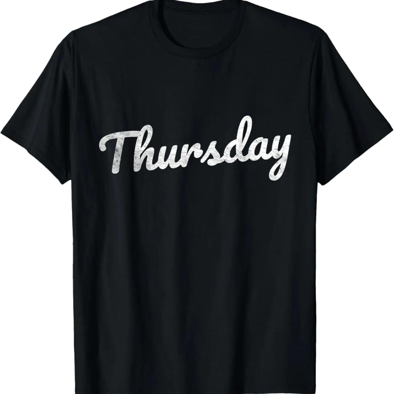 Четверг Потертая Веселые Дни Недели Будний Выходной Футболка S чёрный
