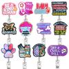 Glitter Acrylic Id Holder Vibrant Retractable Badge Reel Alligator Clip Badge Holder Inspirational Nurse Badge Reel For Nurse