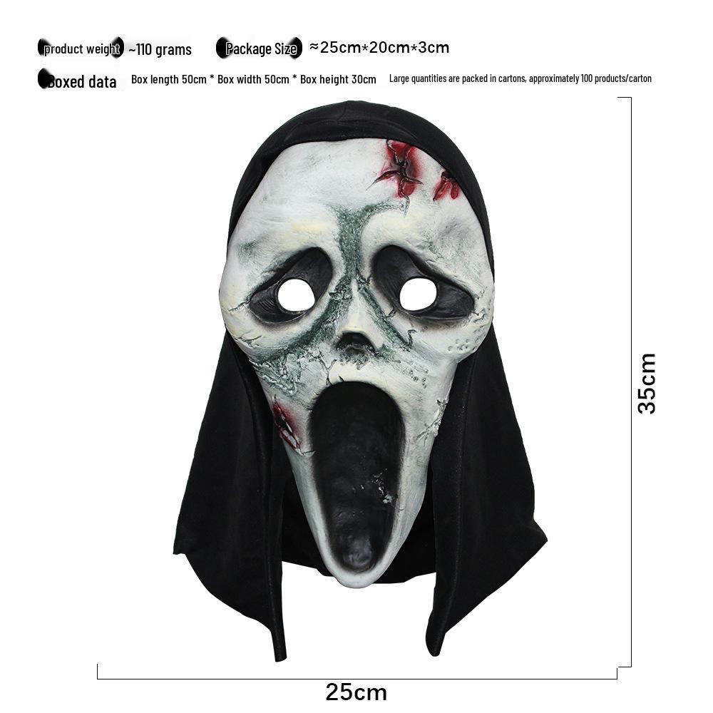 Маскарадная маска «Лицо призрака» для Хэллоуина, реквизит для вечеринки ужасов