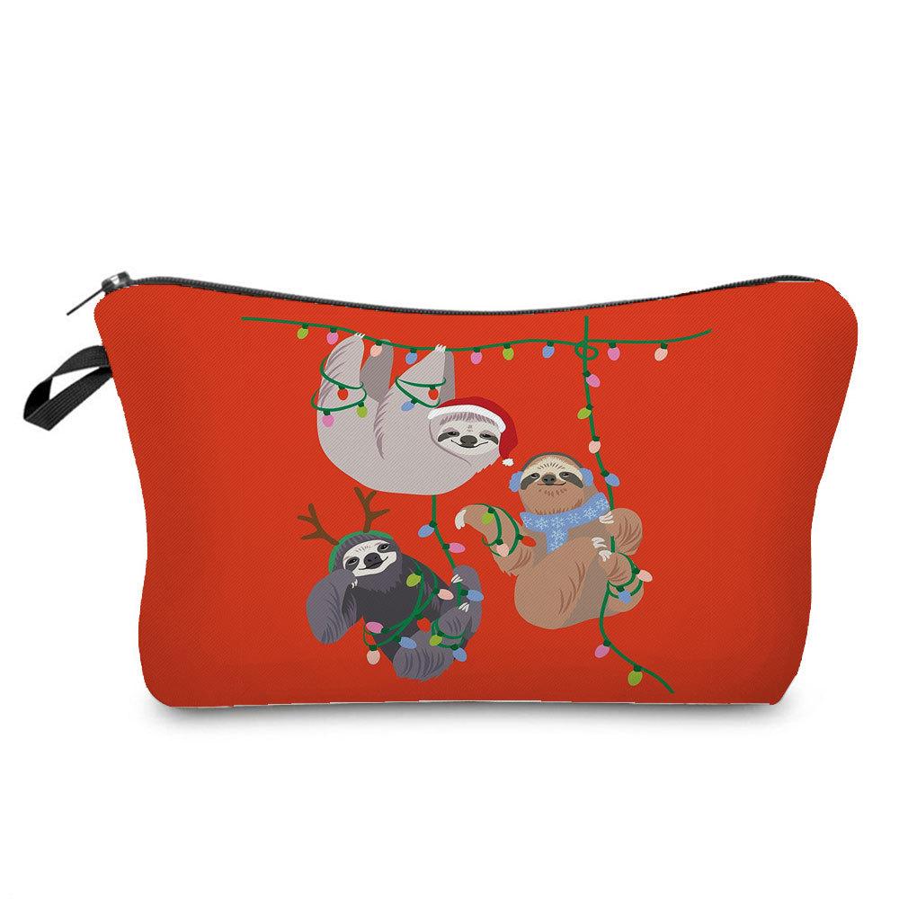Women Sloth Print Cosmetic Bag Toiletries Organize Travel Storage Case 6403