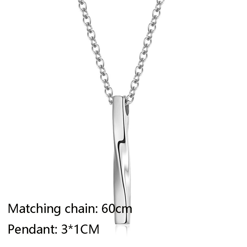 Simple Necklace Fashion Jewelry Rectangle Pendant Men's Accessories Korean Style Accessories