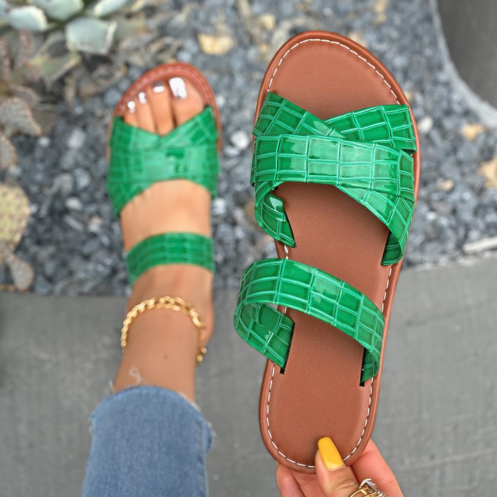 Fashion Women Slippers Summer New Fashion Sandals Open Toed Casual Flat Slippers Outdoor Lightweight Beach Shoes for Women Slides Women