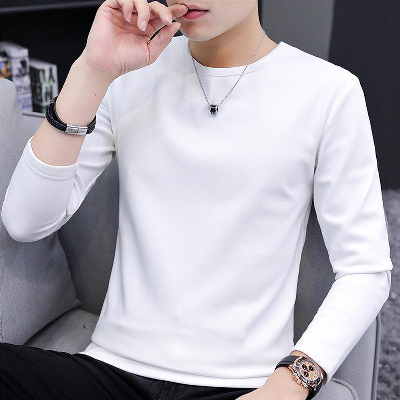"Men's German Velvet Slim-Fit High-Collar Long-Sleeve T-Shirt for Autumn/Winter"