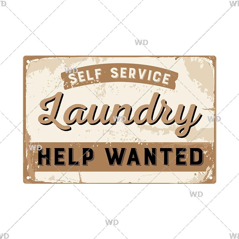 Laundry Vintage Tin Sign Funny Metal Plaque Pin Up Girl Retro Plate Wall Art Painting for Home Room Washroom Posters Decor