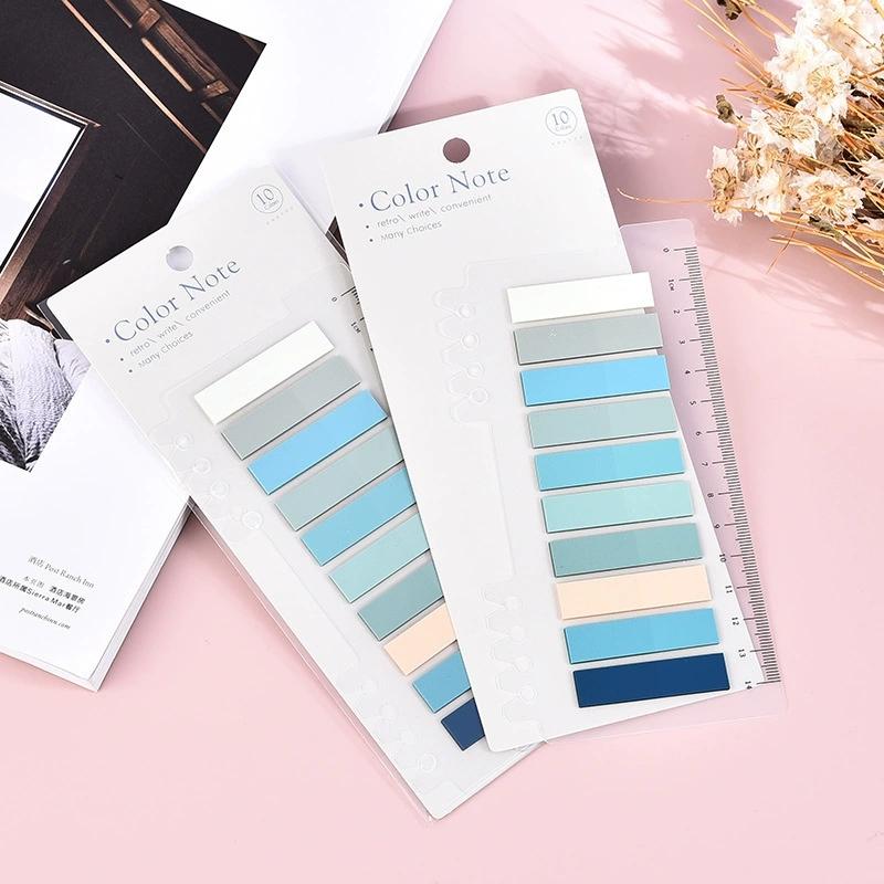 200 Hojas/juego Set de Notas Adhesivas Pastel Morandi Regla Cinta PET Pestañas Índice y Marcapáginas Diarios Planificadores Material Escolar y de Oficina Bloc de Notas