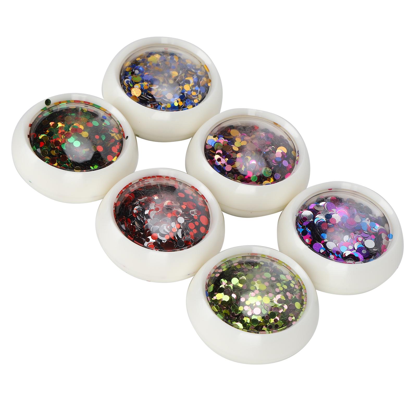 

6 Boxes Round Sequins Plastic Colorful Glitter Decorative Crumbs DIY Adornment Supplies