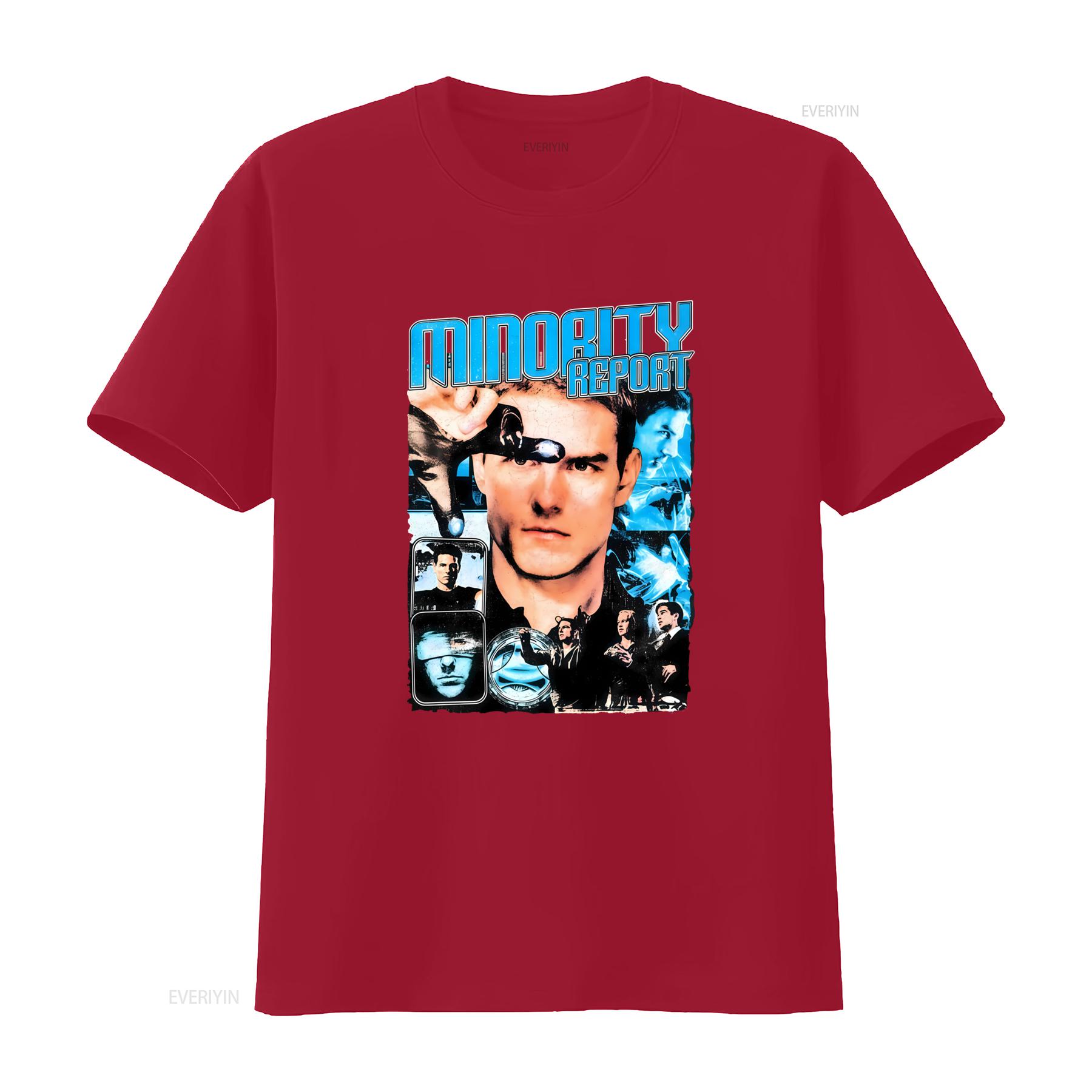 

Minority Report Movie Theme T Shirt with Iconic Characters and Scenes Print vintage Washed Unisex Soft Casual homme S