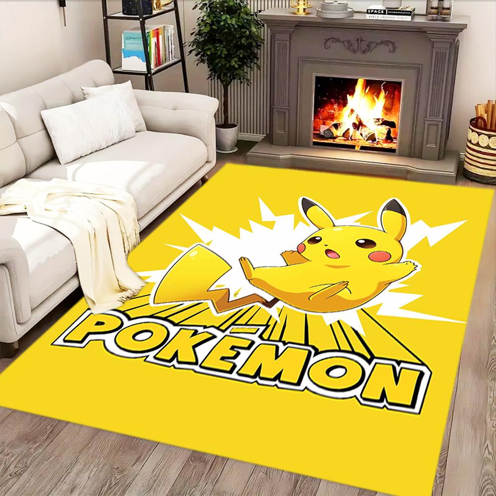 Pikachu's Electric Adventure rug for living rooms, bedrooms, home décor, and as gifts.