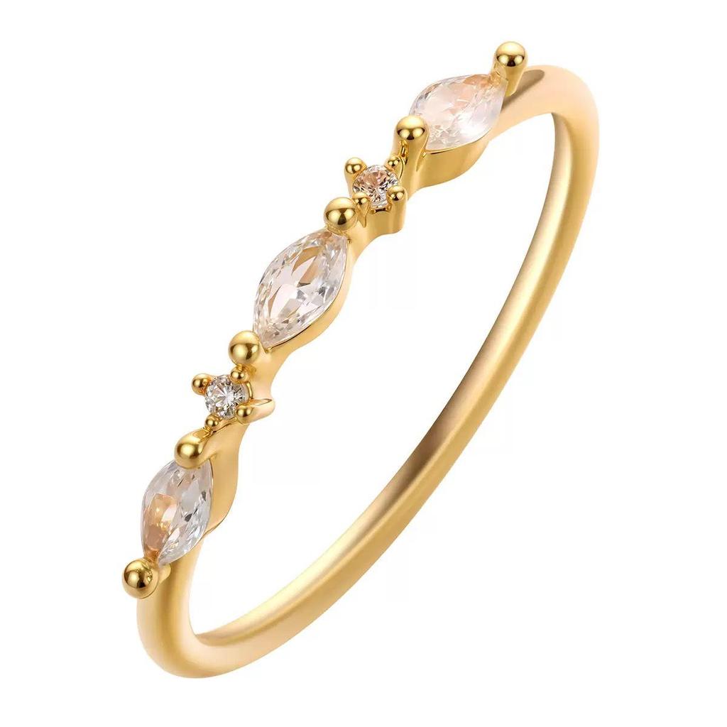 S925 Sterling Silver December Birthstone Marquise Ring - Women's European & American Style Fashion Index Finger Ring