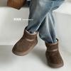 Kids Winter Snow Boots Girls Boys Warm Faux Suede Ankle With Thick Insulation Non-Slip Sole
