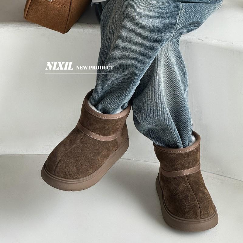 Kids Winter Snow Boots Girls Boys Warm Faux Suede Ankle With Thick Insulation Non-Slip Sole