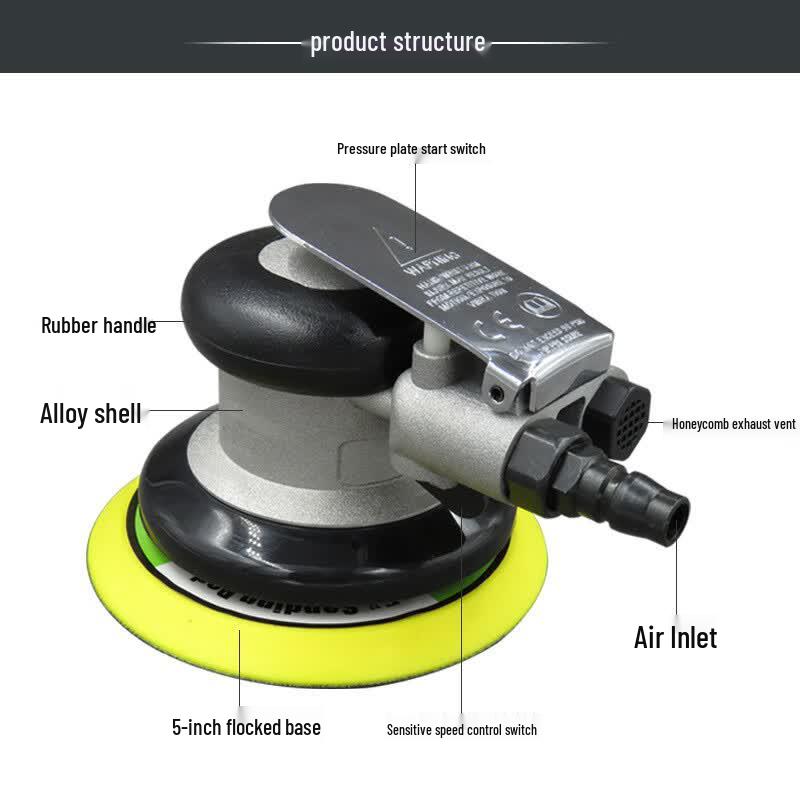 KOPO 5-inch Pneumatic Orbital Sander Polisher CN Plug (adapter Included)
