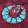 Blaue Türkis Handgemachte Edelstein Halskette, 925 Sterling Silber Antik Schmuck Verstellbare Kette Halskette, Für Verlobungsgeschenk