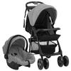 VidaXL Baby Stroller 3-in-1 Pram Foldable for Toddler Children Infant Baby Car Seat Travel Stroller 10389