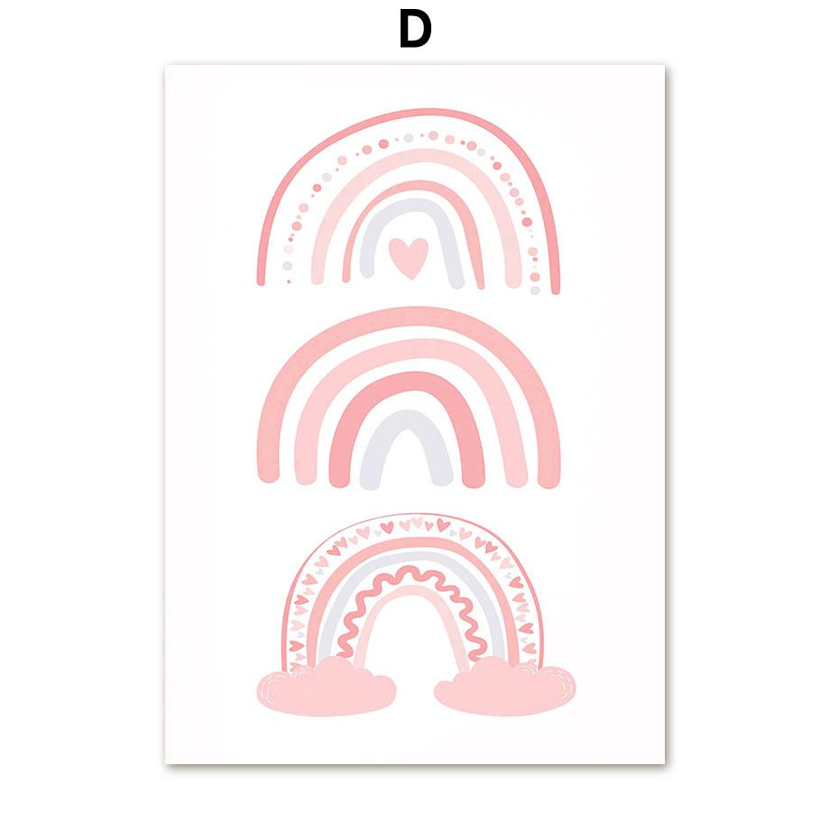 Unicorn Ballet Girl Princess Rainbow Flower Wall Art Canvas Painting Nordic Posters And Prints Wall Pictures For Kids Room Decor