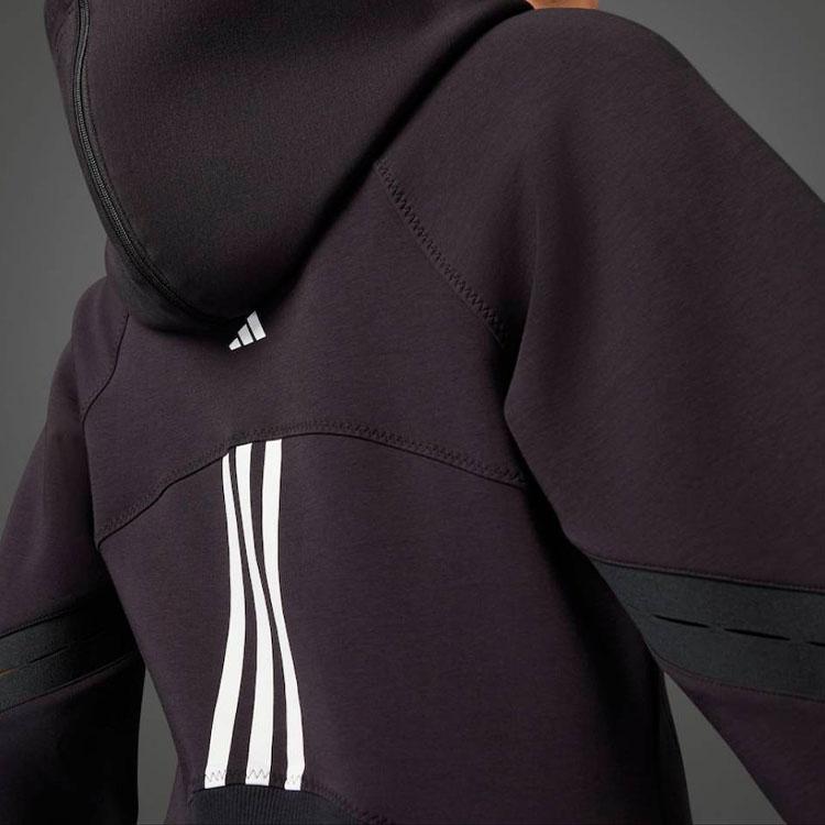 Adidas X Rui Zhou Collaboration FW23 Solid Color Cropped Design Hooded Jacket Women Jacket Black IU0170