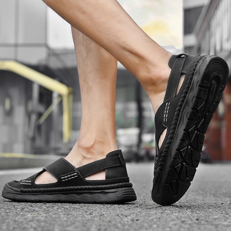 Fashion 2025 New Handmade Genuine Leather Sandals for Men Fashion Breathable Summer Anti-Slip Comfort Daily Wear Mens Shoes Size 38-45