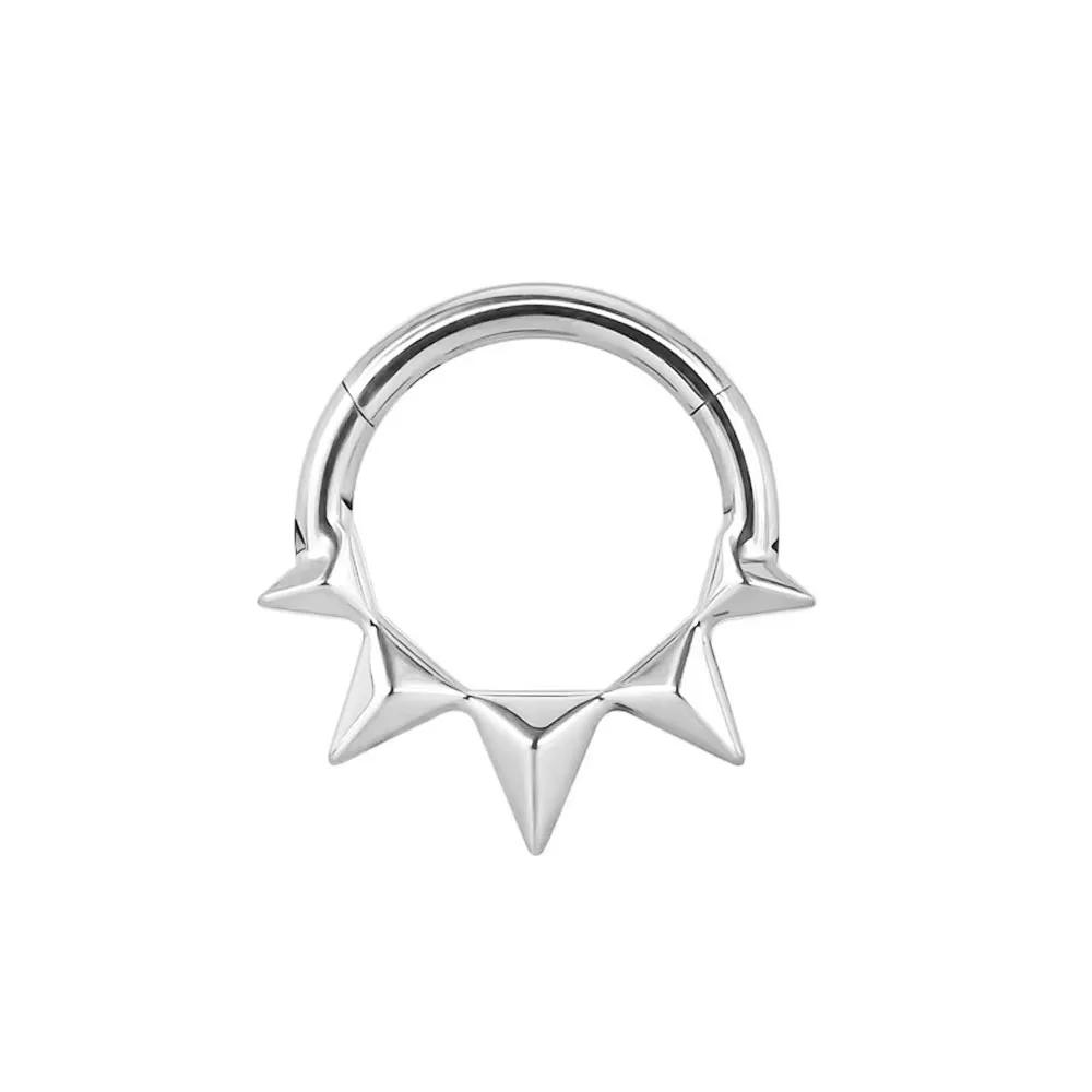 Nasenring aus Edelstahl 316, nahtloser Ring, geschlossener Ring, Nasenseptumring, einfarbiger spitzer Kegel Piercing-Ohrring, runder p