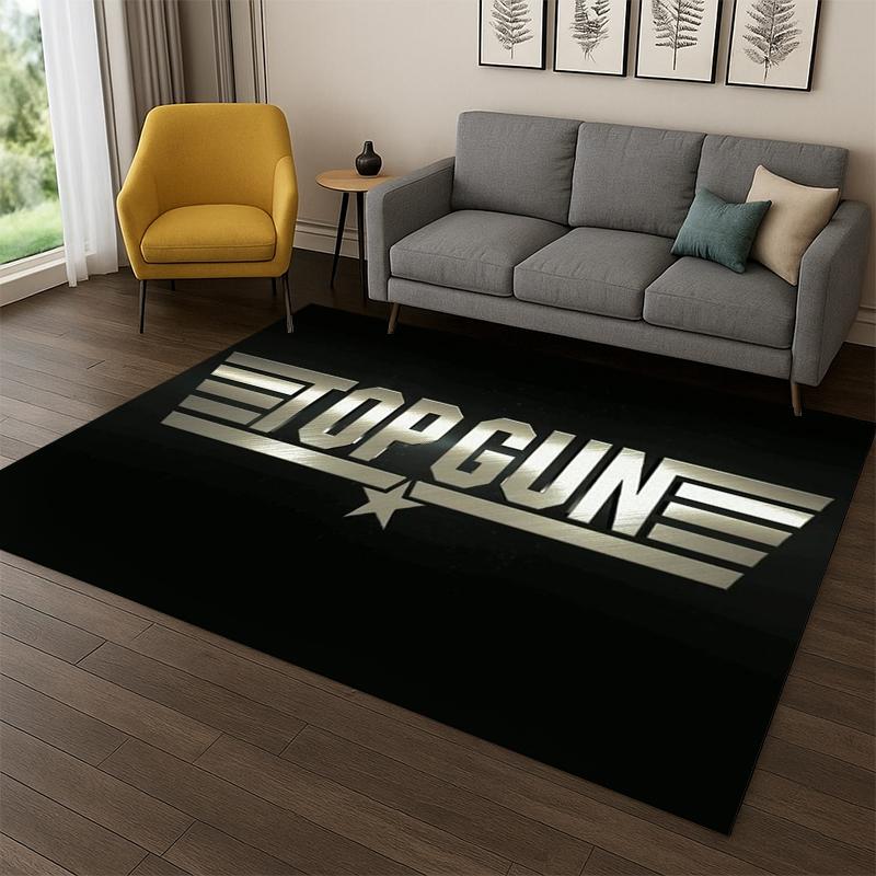 

Classic Movie Top Gun Sign Tom Cruise Carpet Rug for Bedroom Living Room Sofa Doormat Home Decor,Kid Game Area Rug Non-slip 40x60cm