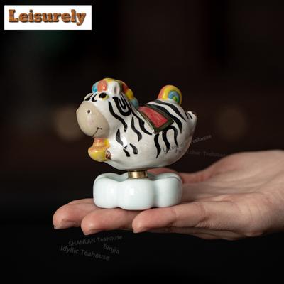 Kleines Zebra Rotierendes Teehaustier Kreativer Teegeist Tee-Figur Spielzeug Tee-Statue Ornamente Kann aufgezogen werden Zubehör Geschenk Handwerk