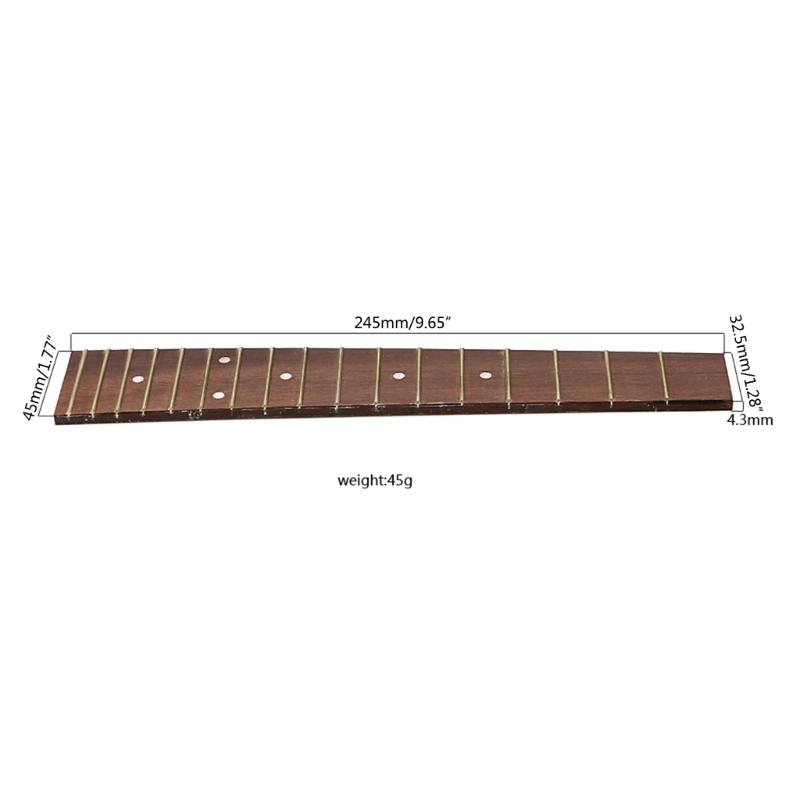 17 Frets 23 Inches Ukulele Rosewood Fretboard Fingerboard Ukulele DIY Accessory Parts for Stringed Ukulele Instruments