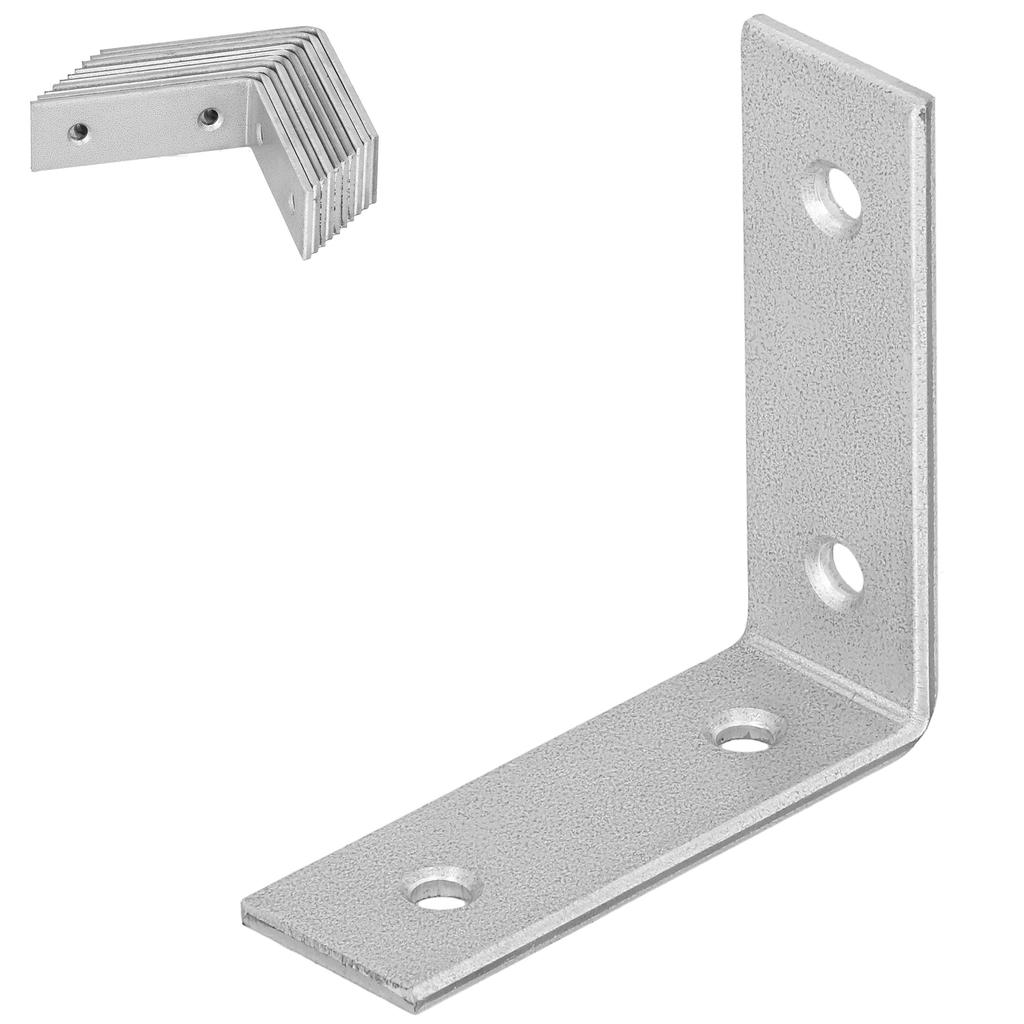 Squadra del falegname, Connettore per edilizia, Acciaio, Zincato, 50X50X17 Mm, 12 Pezzi