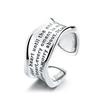 BF CLUB 925 Sterling Rings for Women Simple Geometric Handmade Irregular Retro Wide Letters Ring Allergy For Birthday Gift