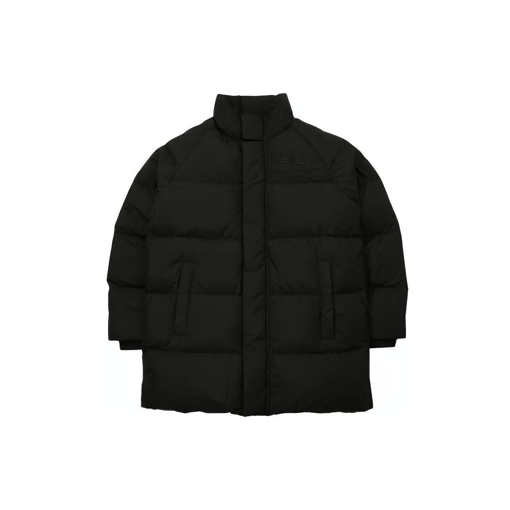 FILA Down Jackets Men's Black Stand Collar Moderate Puffer Jacket FS2DJD4102X-BLK