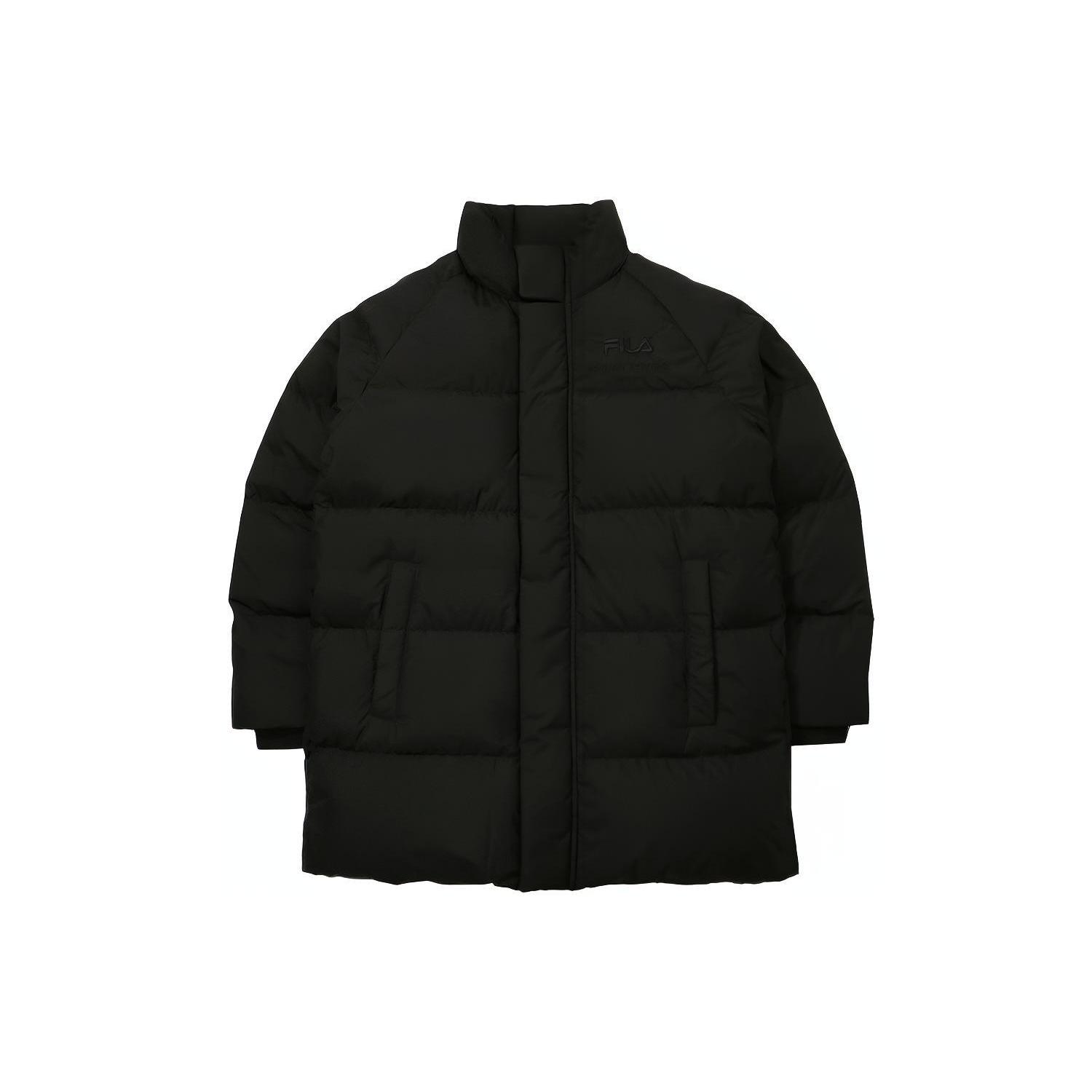 FILA Down Jackets Men s Black Stand Collar Moderate Puffer Jacket FS2DJD4102X-BLK 090
