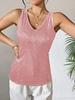 2026 Spring/Summer Women's V-neck Sequin T-shirt Vest