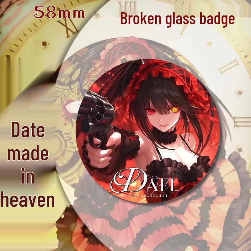 Date A Live Tokisaki Kurumi Tinplate Badge: Anime Brooch & Backpack Charm