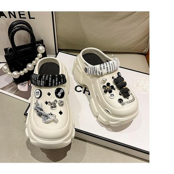 

Тапочки Gumbix с отверстиями, обувь цвета морской волны, сандалии, женская уличная обувь высотой 7 см