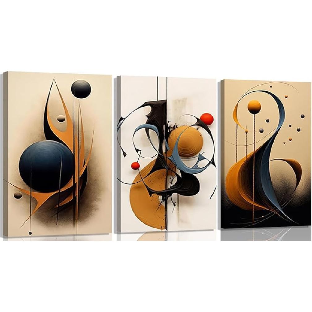 

3 шт. Современное Минималистичное Настенное Искусство Абстрактный Геометрический Настенный Декор Картины Постеры с Цветными Линиями Принты Эстетичное Искусство для Комнаты Офиса Спальни 16L x12W